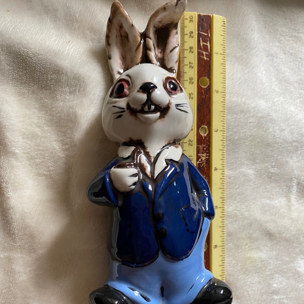 VINTAGE CARL SCHOENLY ANTHROMORPHIC MAN EASTER RABBIT FIGURE